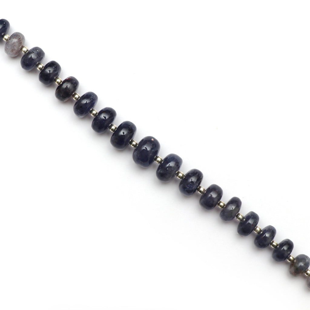 Iolite Sunstone Smooth Beads With Metal Spacer Ball- 7 mm to 10 mm- Iolite Sunstone Beads-Gem Quality,8 Inch Full Strand,Price Per Strand - National Facets, Gemstone Manufacturer, Natural Gemstones, Gemstone Beads