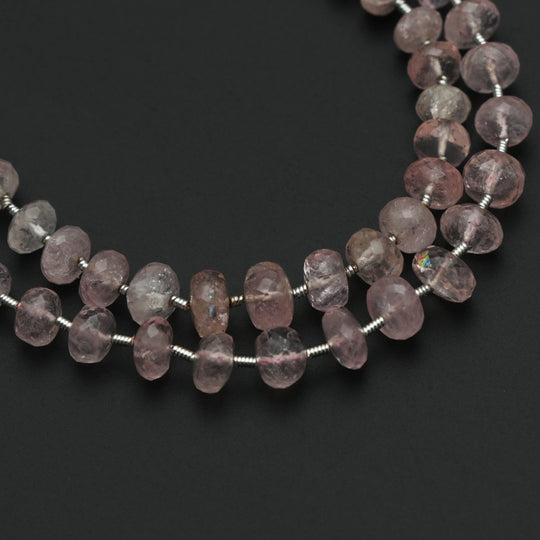 Morganite Faceted Rondelle Beads, Morganite Faceted- 4 mm to 7.5 mm - Morganite Jewelry Making Beads, 23 Cm Full Strand, Price Per Strand