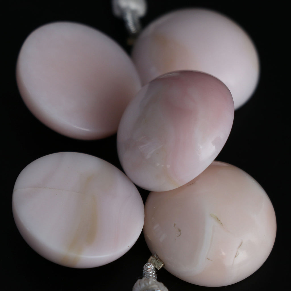Pink Opal Round Smooth Beads -20 mm- Pink Opal One Side Cabs Gemstone - Gem Quality , 5 Cm Full Strand, Price Per Strand - National Facets, Gemstone Manufacturer, Natural Gemstones, Gemstone Beads