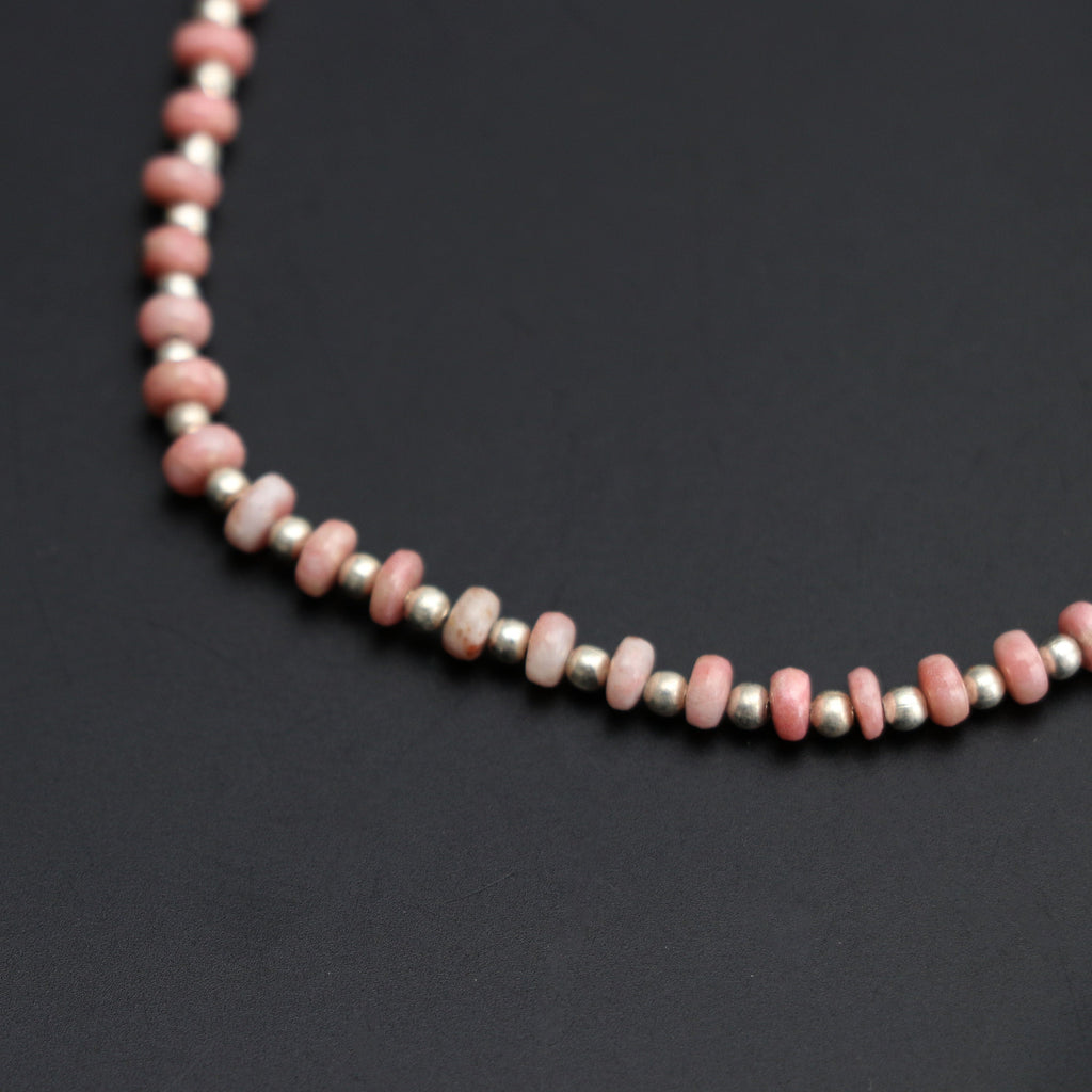 Thulite Smooth Beads, Thulite Roundel Beads, Natural Pink Thulite , Gemstone Beads- 3.5 mm to 4.5 mm - Gem Quality, 8 Inch, Price Per Strand - National Facets, Gemstone Manufacturer, Natural Gemstones, Gemstone Beads