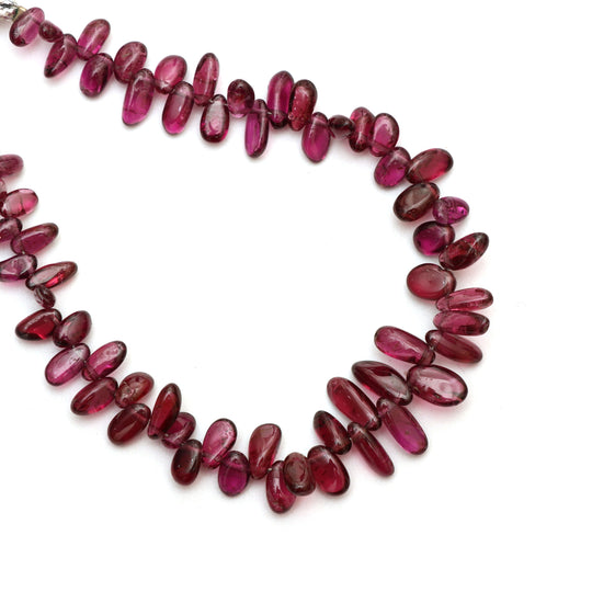 Garnet Smooth Nuggets Beads | 5.5x3 mm to 8.5x3 mm | 6 Inch | Garnet Jewelry Making Beads | Price Per Strand