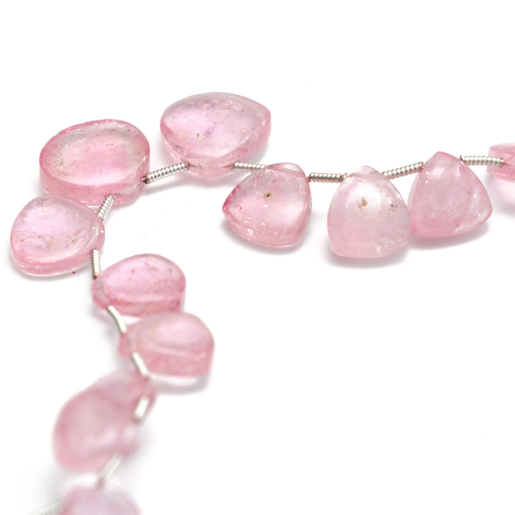 Natural Pink Tourmaline Smooth Heart Beads | Unique Pink Tourmaline | 7x7 mm to 12x12 mm | 8 Inch | Price Per Strand - National Facets, Gemstone Manufacturer, Natural Gemstones, Gemstone Beads