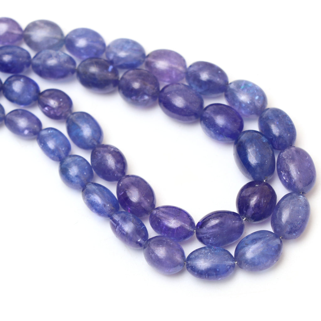 Natural Tanzanite Smooth Tumble Beads | 5x6 mm to 8x11 mm | Tanzanite Tumble Gemstone | 8 Inch/ 18 Inch Full Strand | Price Per Strand - National Facets, Gemstone Manufacturer, Natural Gemstones, Gemstone Beads
