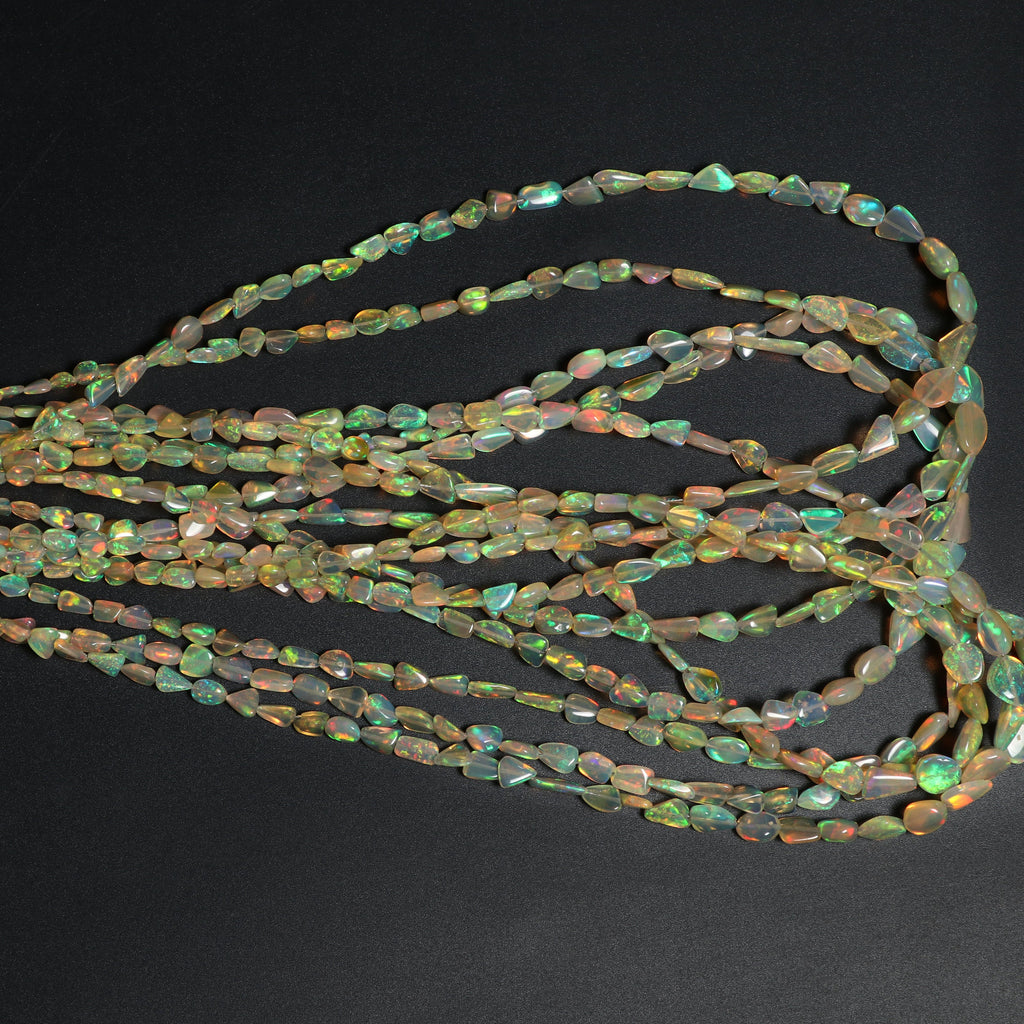 Natural Ethiopian Opal Smooth Nuggets Golden Color Beads | 4x4.5 mm to 7x9 mm | 8 Inches/ 18 Inches Full Strand | Price Per Strand - National Facets, Gemstone Manufacturer, Natural Gemstones, Gemstone Beads