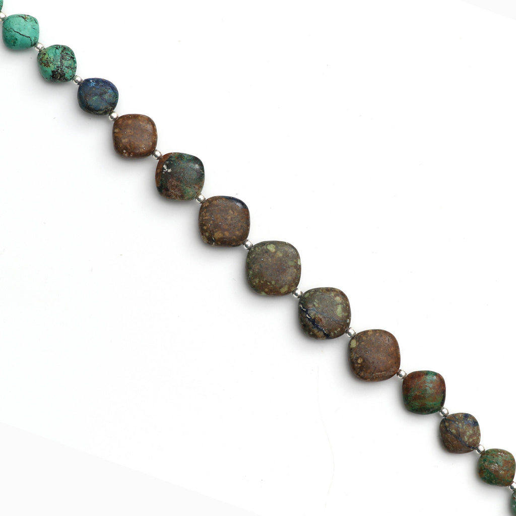 Azurite Malachite Smooth Cushion Beads - 5x9 mm to 5.5x15 mm- Azurite Malachite - Gem Quality , 8 Inch/ 20 Cm Full Strand, Price Per Strand - National Facets, Gemstone Manufacturer, Natural Gemstones, Gemstone Beads