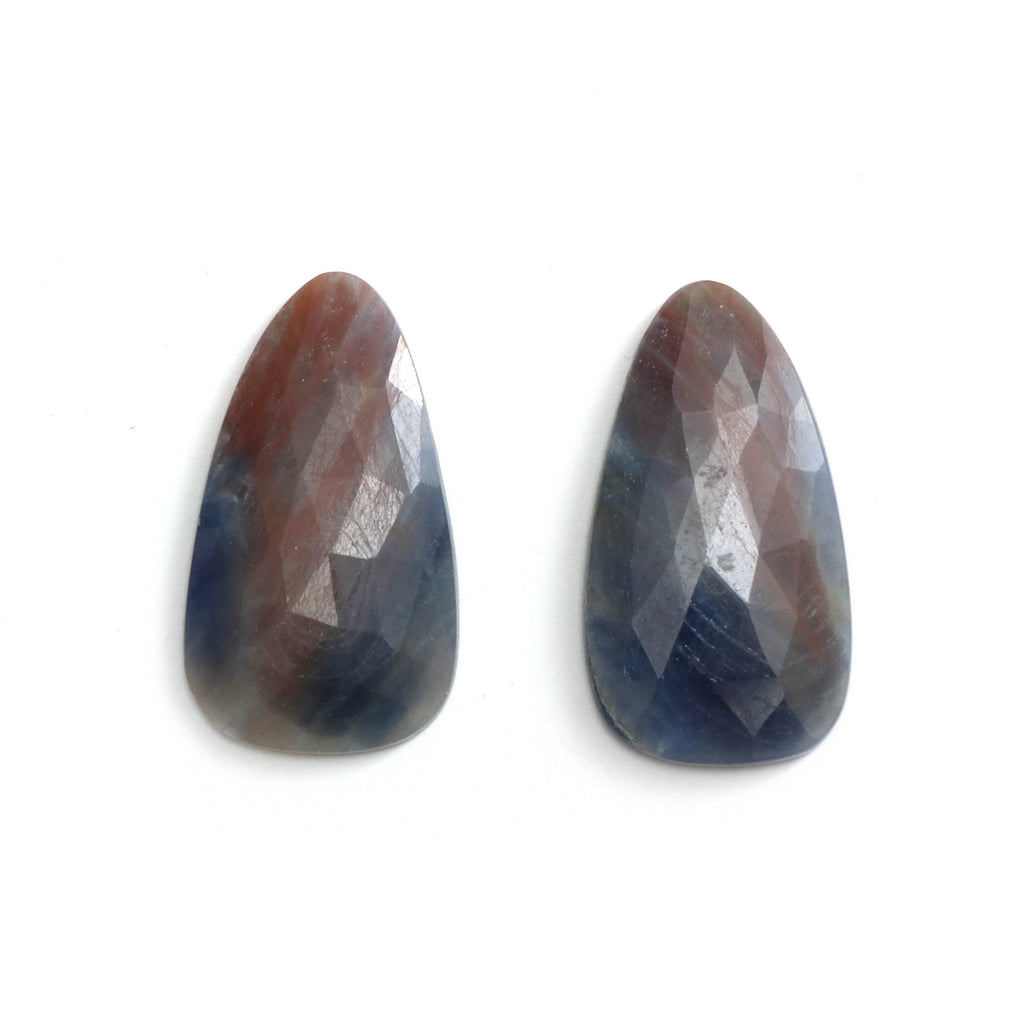 Natural Brown Sapphire Organic Faceted Loose Gemstone -18x32mm- Brown Sapphire Organic ,Loose Gemstone, Pair (2 Pieces) - National Facets, Gemstone Manufacturer, Natural Gemstones, Gemstone Beads