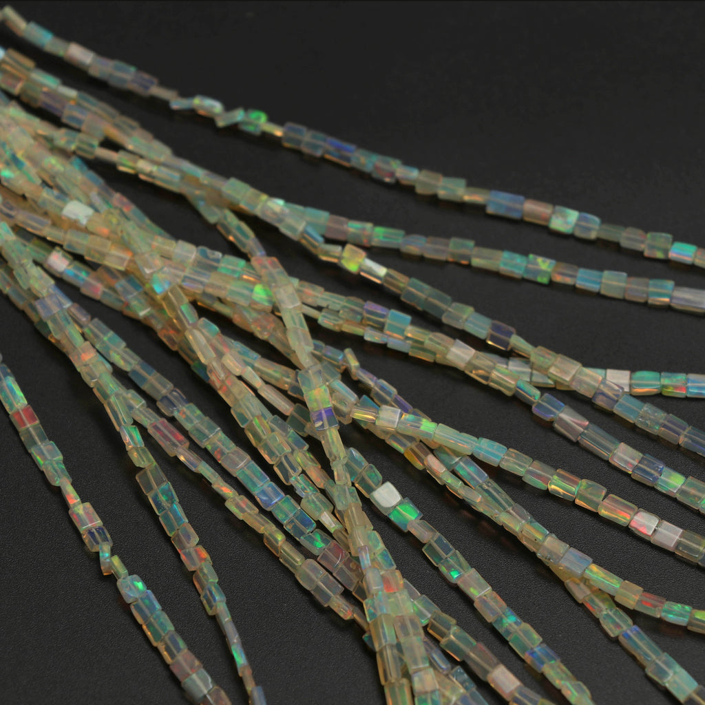 Natural Ethiopian Opal Smooth Rectangle Honey Color Beads | 2.5x4 mm to 4x8 mm | 8 Inches/ 18 Inches Full Strand | Price Per Strand - National Facets, Gemstone Manufacturer, Natural Gemstones, Gemstone Beads