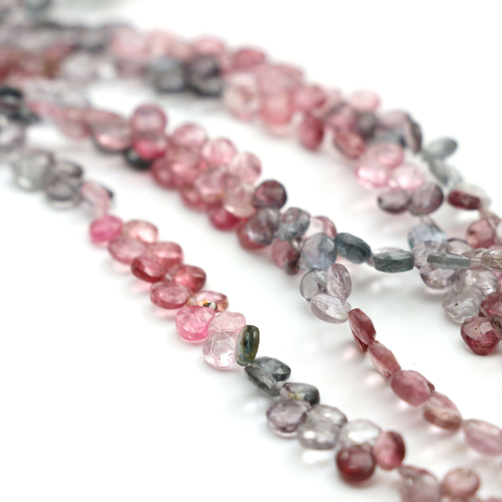 Multi Spinel Faceted Heart Beads | 4.5x4.5 mm | Multi Spinel Beads | Gem Quality | 8 Inch, 15 Inch Full Strand | Price Per Strand - National Facets, Gemstone Manufacturer, Natural Gemstones, Gemstone Beads
