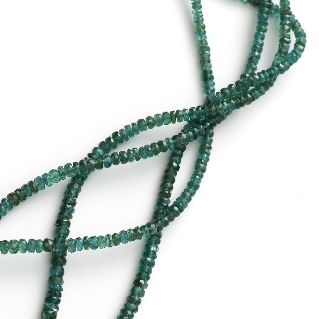 Green Apatite Faceted Roundel Beads, Apatite Beads- 3 mm to 6.5 mm -Green Apatite Beads - Gem Quality , 8 Inch /16 Inch, Price Per Strand - National Facets, Gemstone Manufacturer, Natural Gemstones, Gemstone Beads