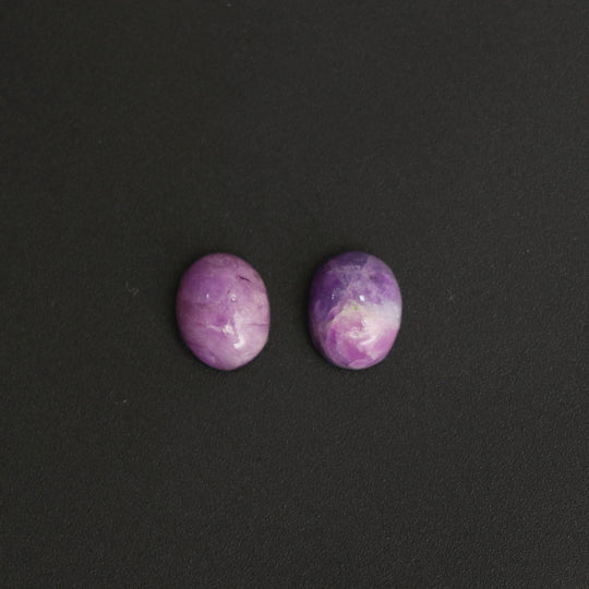 Natural Sugilite Smooth Oval Cabochon Gemstone | 8x10mm | Gemstone Cabochon | Pair ( 2 Pieces )