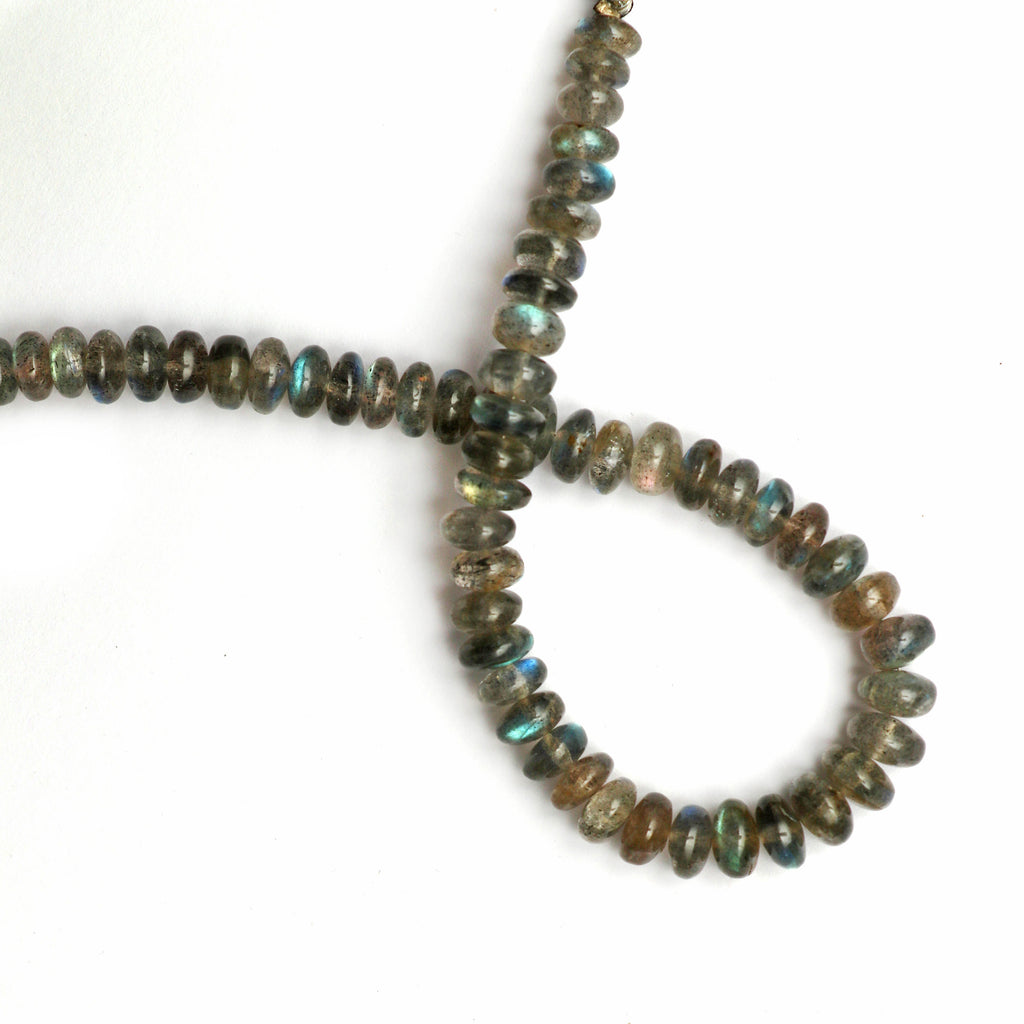 Labradorite Smooth Beads - 6 mm to 8 mm - Labradorite - Gem Quality , 8 Inch/ 20 Cm Full Strand, Price Per Strand - National Facets, Gemstone Manufacturer, Natural Gemstones, Gemstone Beads