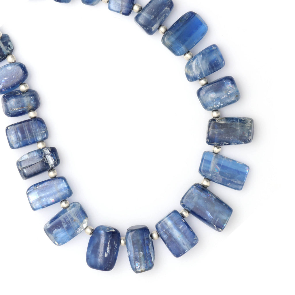 Kyanite Smooth Slice Side Drill Beads , Kyanite Side Drill -8x5 mm to 14x8 mm - Kyanite Smooth Slice -Gem Quality, 8 Inch, Price Per Strand - National Facets, Gemstone Manufacturer, Natural Gemstones, Gemstone Beads