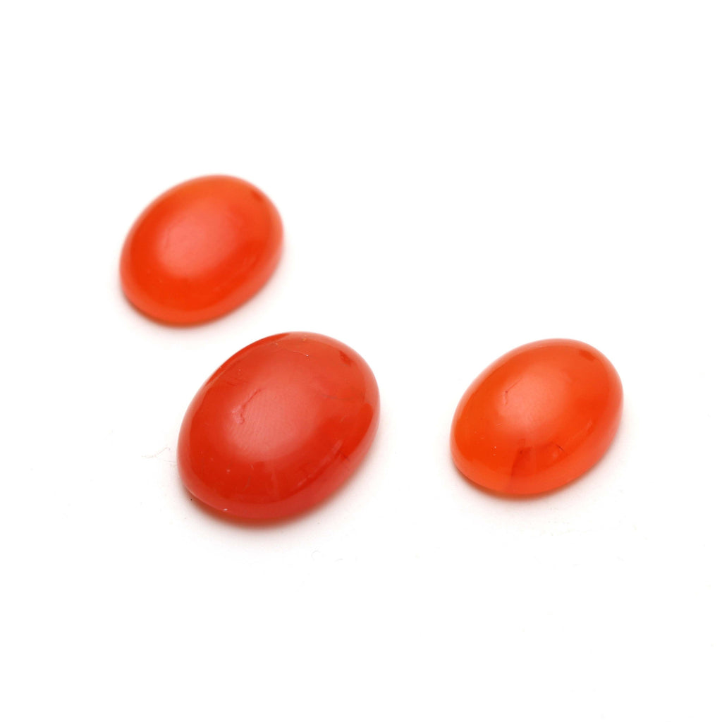 AAA Quality Natural Carnelian Smooth Oval Cabochon Gemstone | 15x20 mm to 18x24 mm | Gemstone Cabochon | Set of 3 Pieces - National Facets, Gemstone Manufacturer, Natural Gemstones, Gemstone Beads