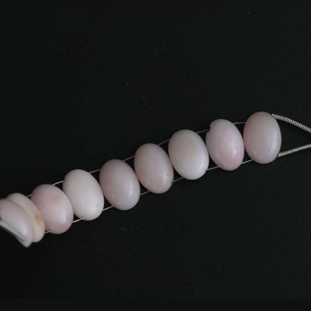 Pink Opal Smooth Oval Cabs Beads -14x10 mm- Pink Opal Oval Double Drill Gemstone- Gem Quality , 11 Cm Full Strand, Price Per Strand - National Facets, Gemstone Manufacturer, Natural Gemstones, Gemstone Beads