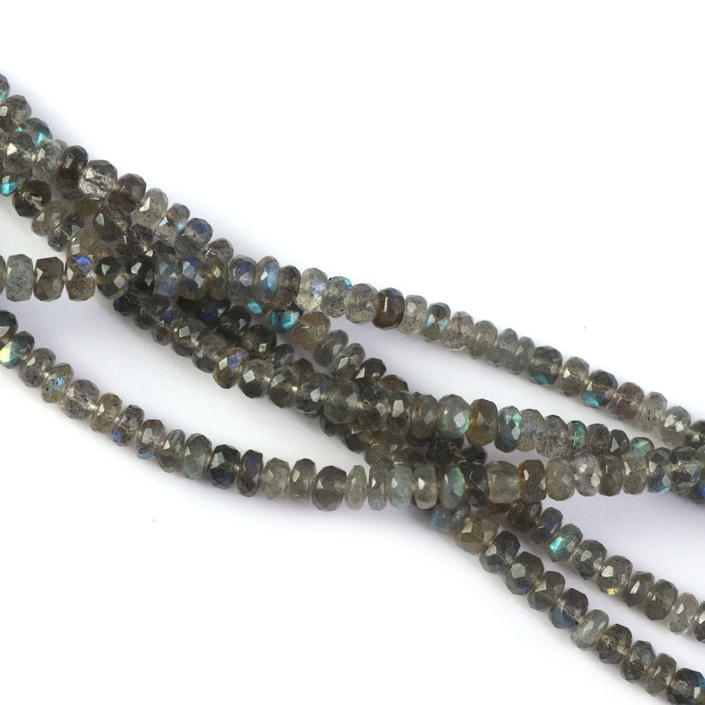 Natural Labradorite Round Faceted Beads, 4 MM to 6 MM, Labradorite , 8 Inch, Per Strand Price - National Facets, Gemstone Manufacturer, Natural Gemstones, Gemstone Beads