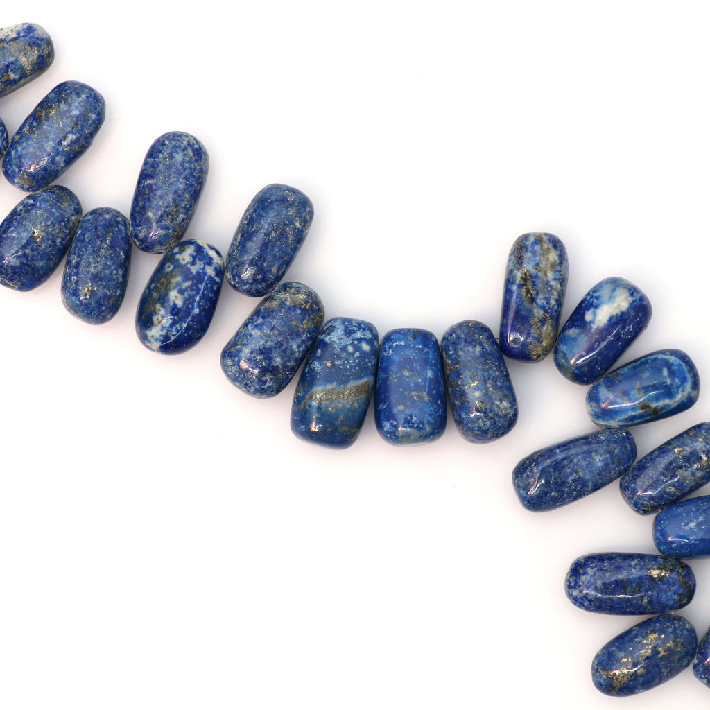 Lapis Smooth Nuggets Beads - 8x16 mm to 10x17 mm - Lazuli Lapis Gemstone - Gem Quality , 17 Cm Full Strand, Price Per Strand - National Facets, Gemstone Manufacturer, Natural Gemstones, Gemstone Beads