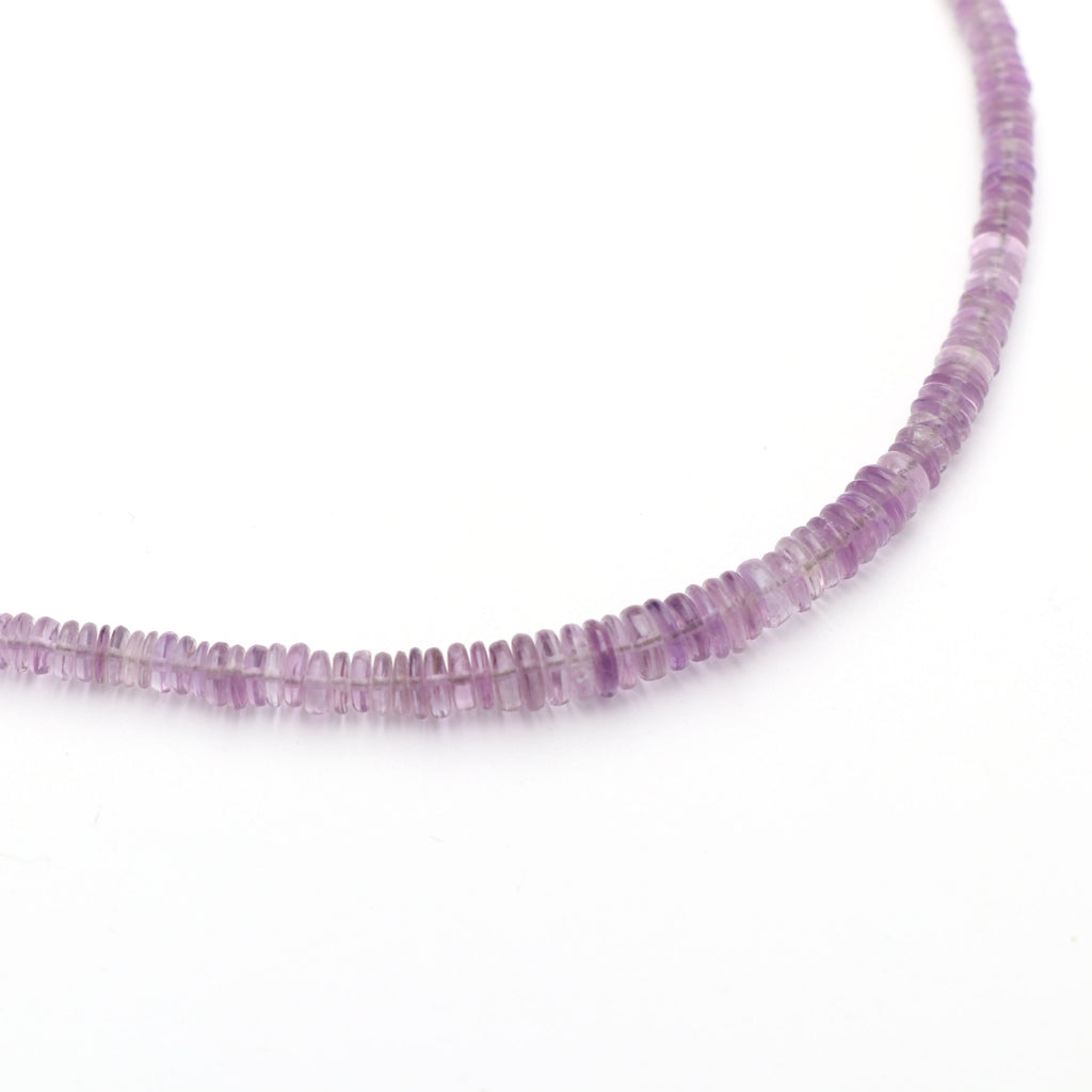 Amethyst Smooth Coin Beads, 3 mm to 5.5 mm, Amethyst Tyre , Amethyst strand, 8 Inch/20 Cm Full Strand, Price Per Strand - National Facets, Gemstone Manufacturer, Natural Gemstones, Gemstone Beads