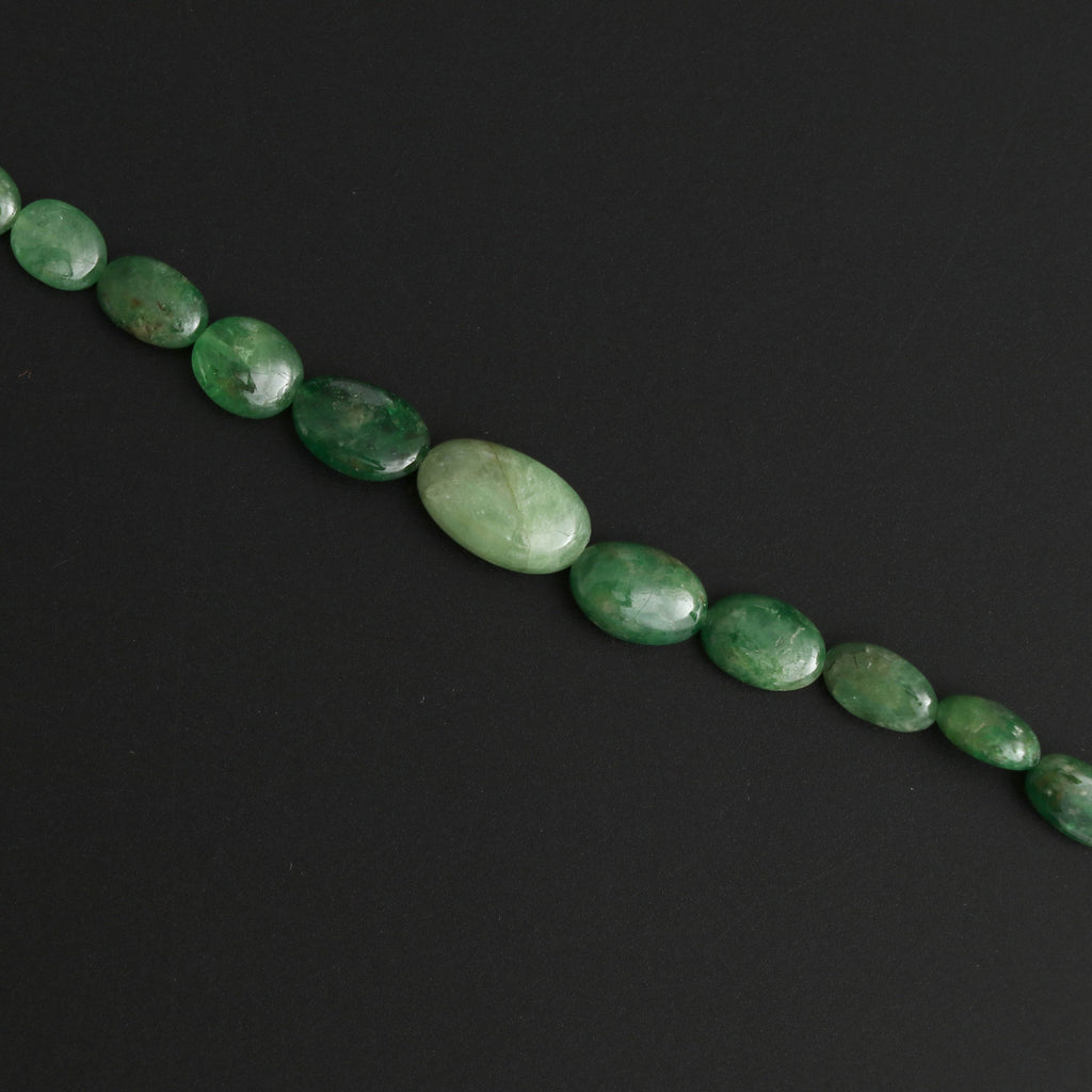 Tsavorite Smooth Oval Beads, 5x6 mm to 8.5x14 mm - Tsavorite Gemstone - Gem Quality , 8 Inch/ 20 Cm Full Strand, Price Per Strand - National Facets, Gemstone Manufacturer, Natural Gemstones, Gemstone Beads