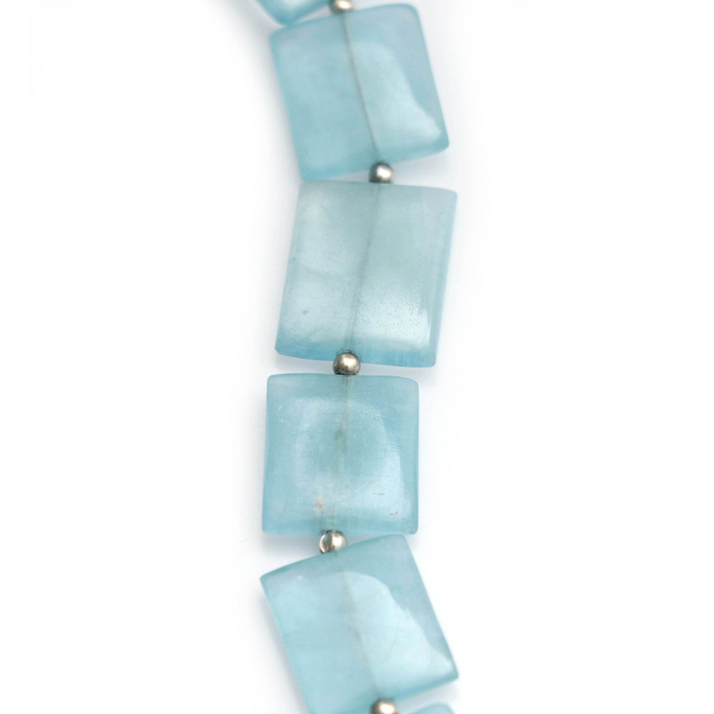 Aquamarine Smooth Rectangle Flat Beads, 10x13 MM to 14x18 MM, Aquamarine, 8 Inch ,Price Per Strand - National Facets, Gemstone Manufacturer, Natural Gemstones, Gemstone Beads