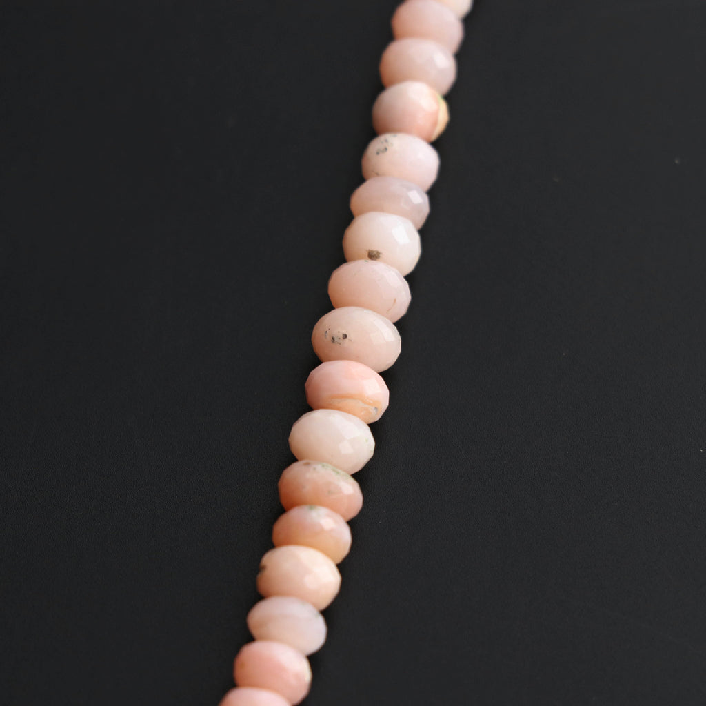 Pink Opal Faceted Beads - 5 mm to 7 mm - Pink Opal, Pink Opal Faceted- Gem Quality , 8 Inch/ 20 Cm Full Strand, Price Per Strand - National Facets, Gemstone Manufacturer, Natural Gemstones, Gemstone Beads