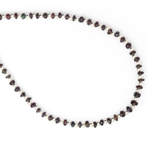 Black Opal Smooth Beads, 3 mm to 3.5 mm, Opal Jewelry Making Beads, 8 Inch, Price Per Strand