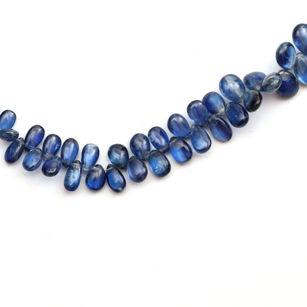 Natural Kyanite Smooth Pear Beads | 6x4.5 mm to 10x6 mm | 12 Inch | Smooth Pear Beads | Gem Quality | Price Per Strand - National Facets, Gemstone Manufacturer, Natural Gemstones, Gemstone Beads