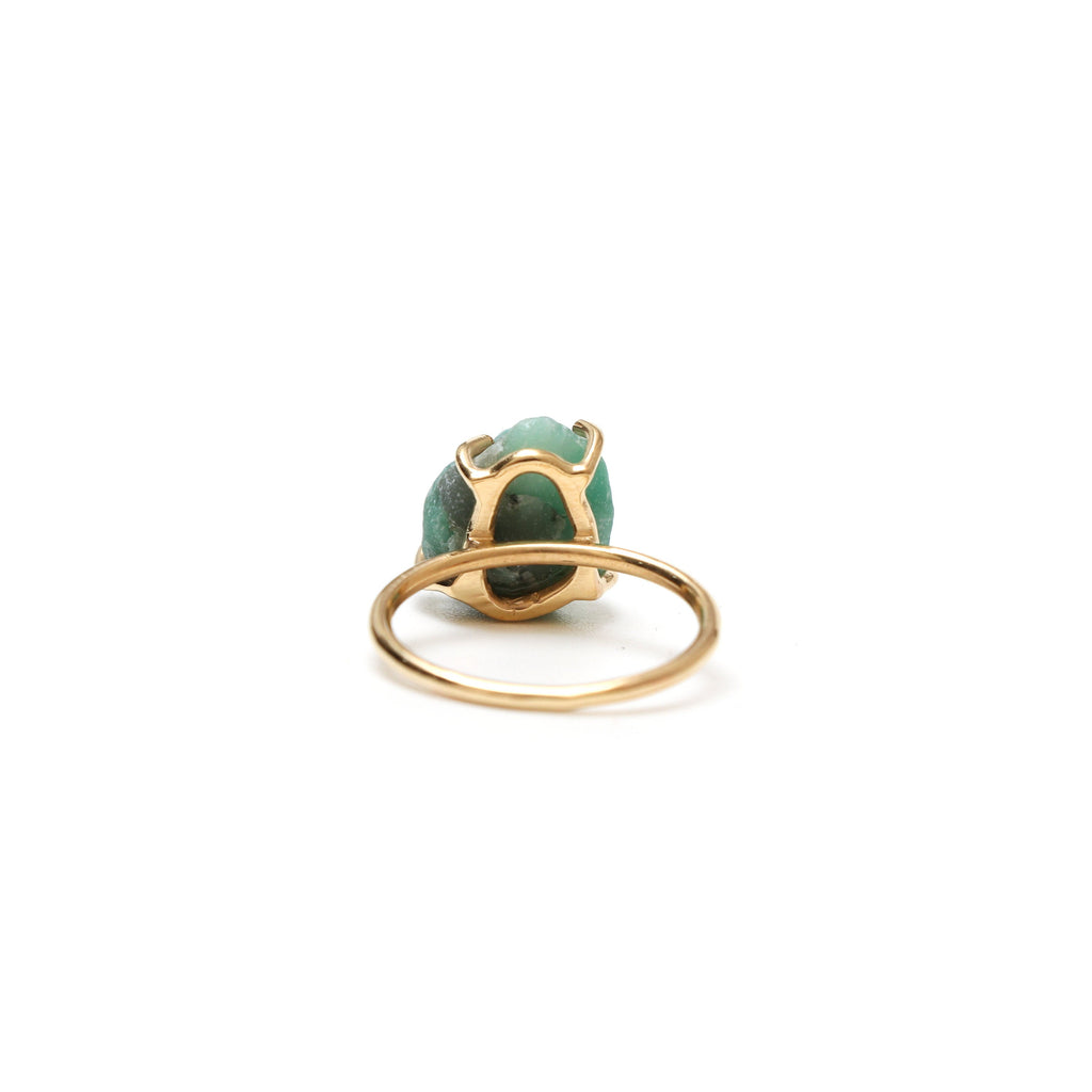 Emerald Rough Gemstone Prong Ring, 925 Sterling Silver Gold Plated ,Gift For Her, Set Of 5 Pieces - National Facets, Gemstone Manufacturer, Natural Gemstones, Gemstone Beads
