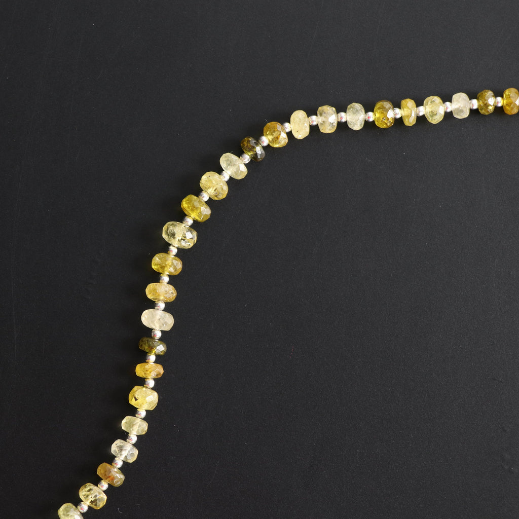 Yellow Diopside Faceted Beads, 6 mm to 8 mm, Yellow Diopside Beads, Yellow Diopside, 8 Inch Full Strand, price per strand - National Facets, Gemstone Manufacturer, Natural Gemstones, Gemstone Beads