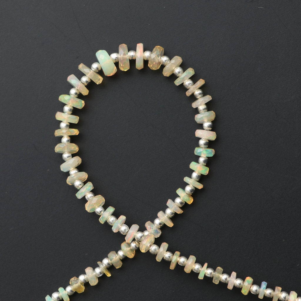 Natural Ethiopian Yellow Opal Faceted Tyre Shape beads, Ethiopian Faceted Tyre - 4 mm to 6.5 mm -Gem Quality, 8 Inch, Price Per Strand - National Facets, Gemstone Manufacturer, Natural Gemstones, Gemstone Beads