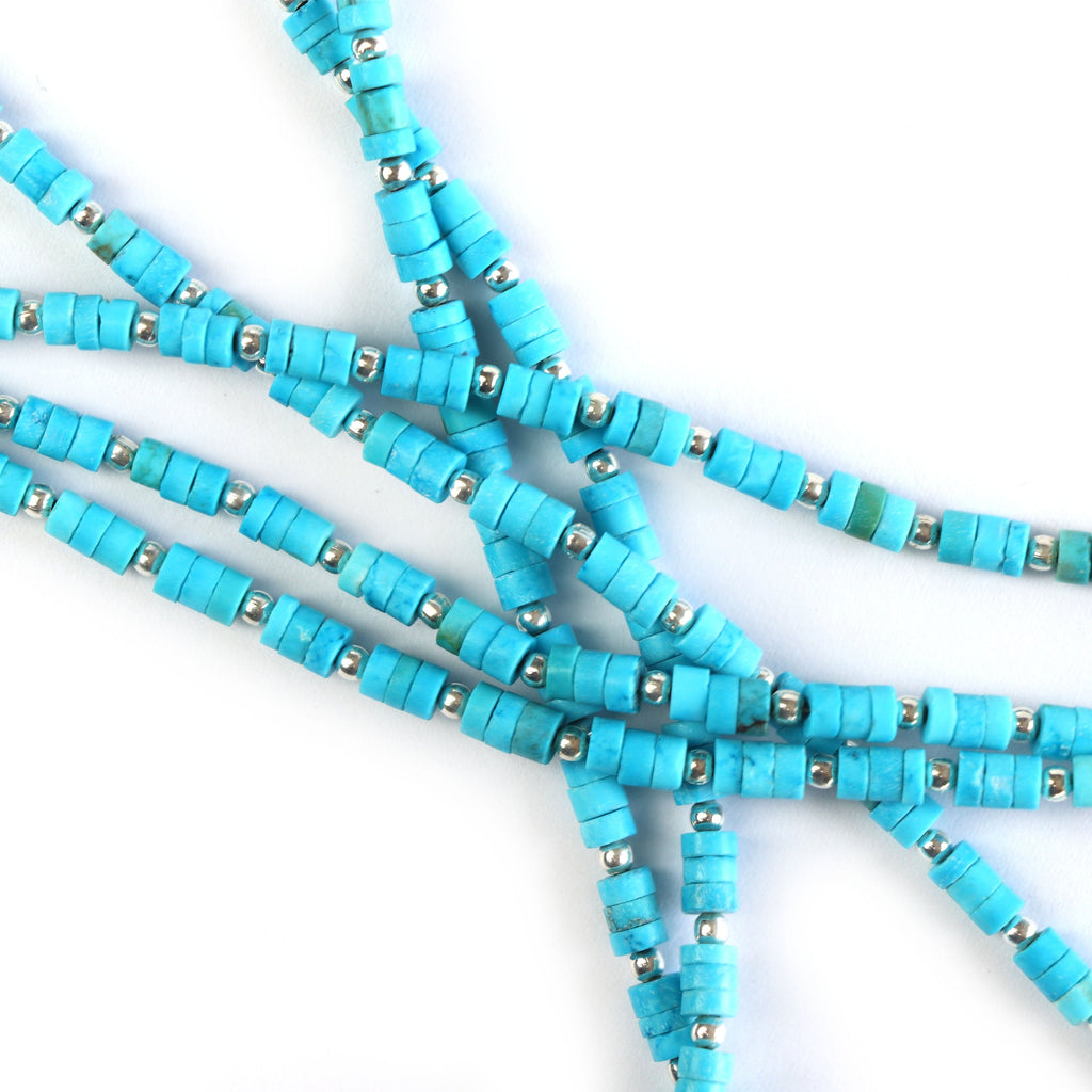Natural Magnesite Smooth Flat Coin Beads , Magnesite Tubes, Magnesite Tyre Shape 3 mm to 4 mm, AA Quality 8 Inch Strand - National Facets, Gemstone Manufacturer, Natural Gemstones, Gemstone Beads