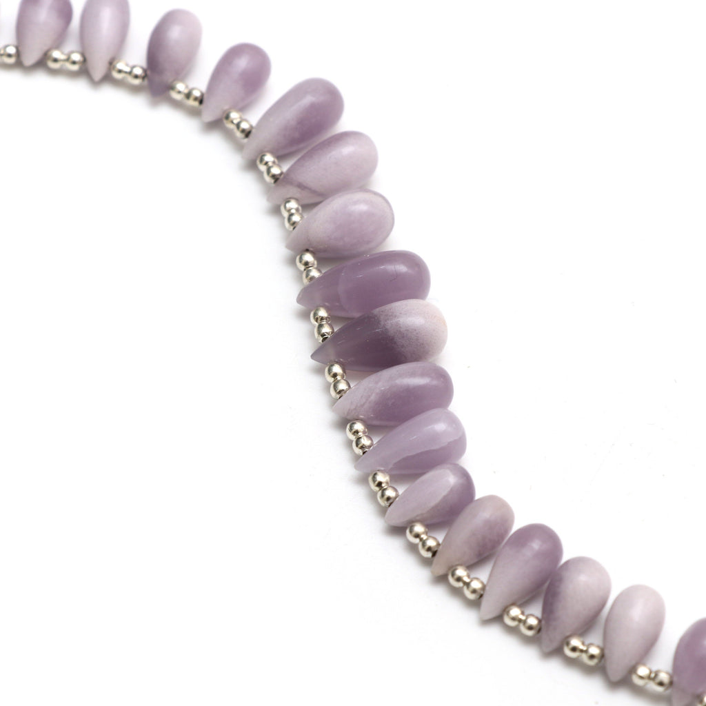 Bi Color Yttrium Fluorite Smooth Drop Beads - 6x10 mm to 7.5x16 mm - Purple Fluorite Drop Beads briolette , 8 Inch Price Per Strand - National Facets, Gemstone Manufacturer, Natural Gemstones, Gemstone Beads