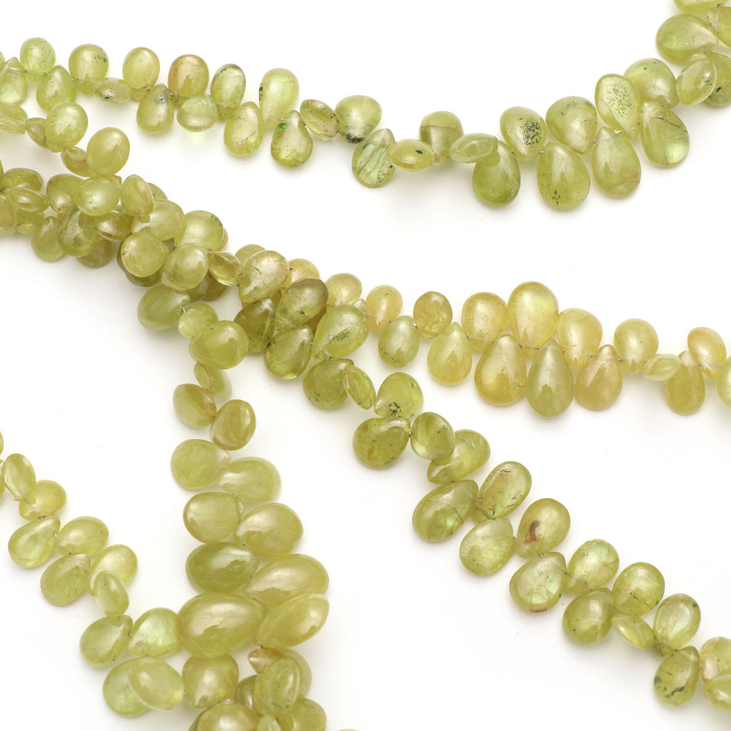 Natural Sphene Smooth Pear Beads, 4x6 mm to 8x12.5 mm, Sphene Pear Smooth - Gem Quality , 8 Inch/ 20 Cm Full Strand, Price Per Strand - National Facets, Gemstone Manufacturer, Natural Gemstones, Gemstone Beads
