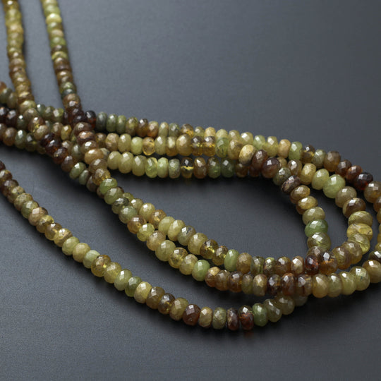 スフェーンファセットラウンドビーズ、5 mm ～ 7.5 mm、スフェーンジュエリーメイキングビーズ、8 インチ/16 インチ、1 ストランドあたりの価格