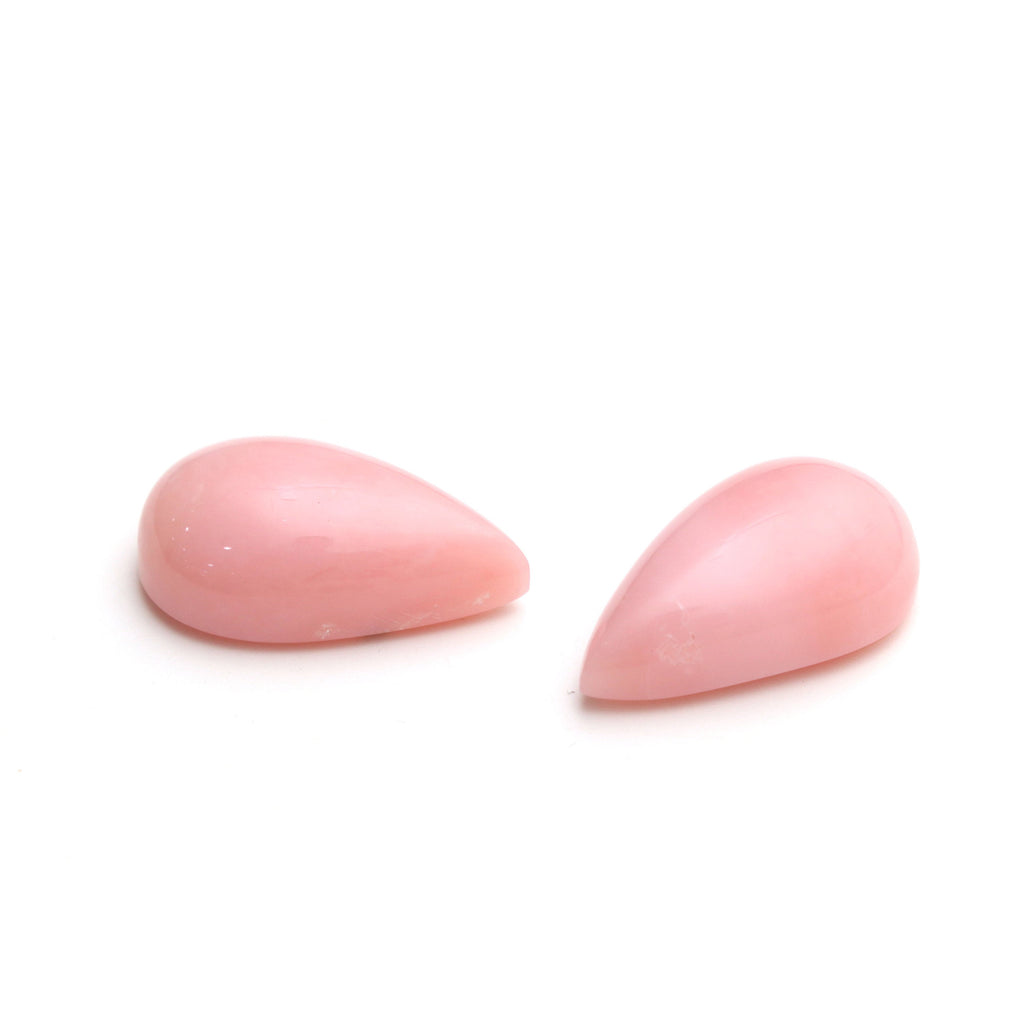 AAA Quality Natural Pink Opal Smooth Pear Cabochon Gemstone | 15x25 mm | Gemstone Cabochon | Pair ( 2 Pieces ) - National Facets, Gemstone Manufacturer, Natural Gemstones, Gemstone Beads