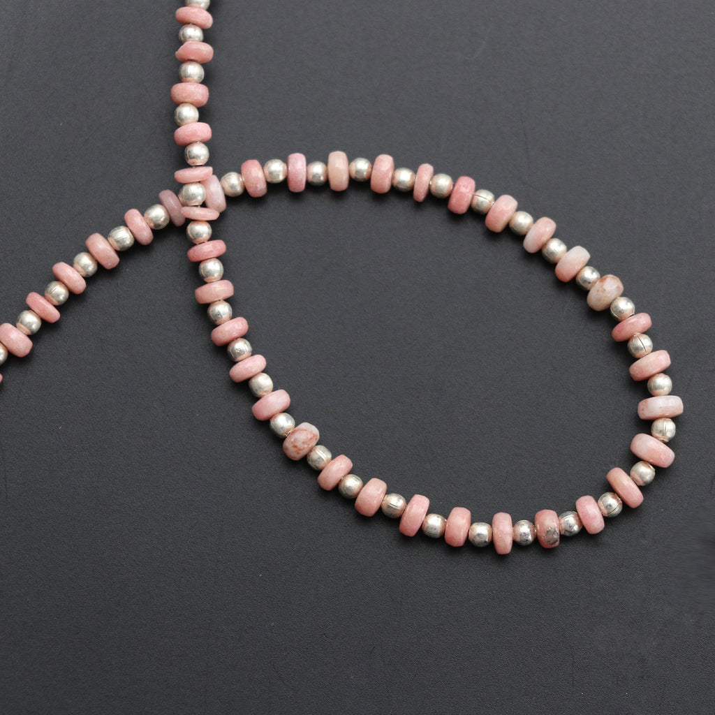Thulite Smooth Beads, Thulite Roundel Beads, Natural Pink Thulite , Gemstone Beads- 3.5 mm to 4.5 mm - Gem Quality, 8 Inch, Price Per Strand - National Facets, Gemstone Manufacturer, Natural Gemstones, Gemstone Beads