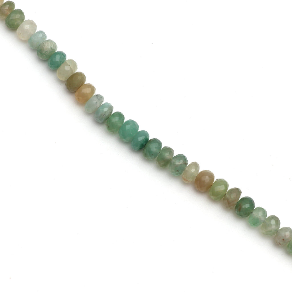 Aqua Chalcedony Faceted Beads - 5 mm to 7 mm - Aqua Chalcedony - Gem Quality , 20 Cm Full Strand, Price Per Strand - National Facets, Gemstone Manufacturer, Natural Gemstones, Gemstone Beads