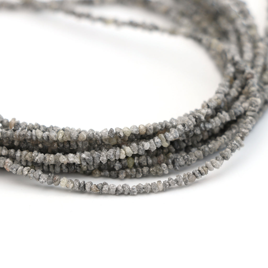 Grey Diamond Chips Organic Beads - 2mm To 2.5mm - Organic Chips Diamond, 16 Inch Strands, Price Per Strand - National Facets, Gemstone Manufacturer, Natural Gemstones, Gemstone Beads