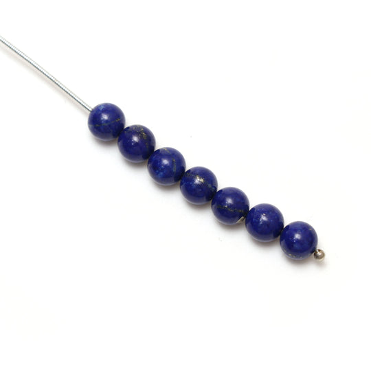 Calibrated Natural Lapis Smooth Round Balls | 8 mm | Lapis Jewelry Making Beads | 16 Inch Full Strand | Price Per Strand