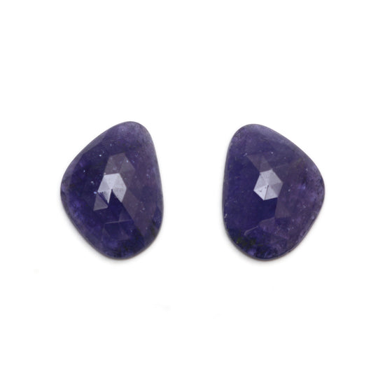 Natural Tanzanite Faceted Organic Rosecut Loose Gemstone, 29x22x7 mm, Rosecut Gemstone, Pair ( 2 Pieces )