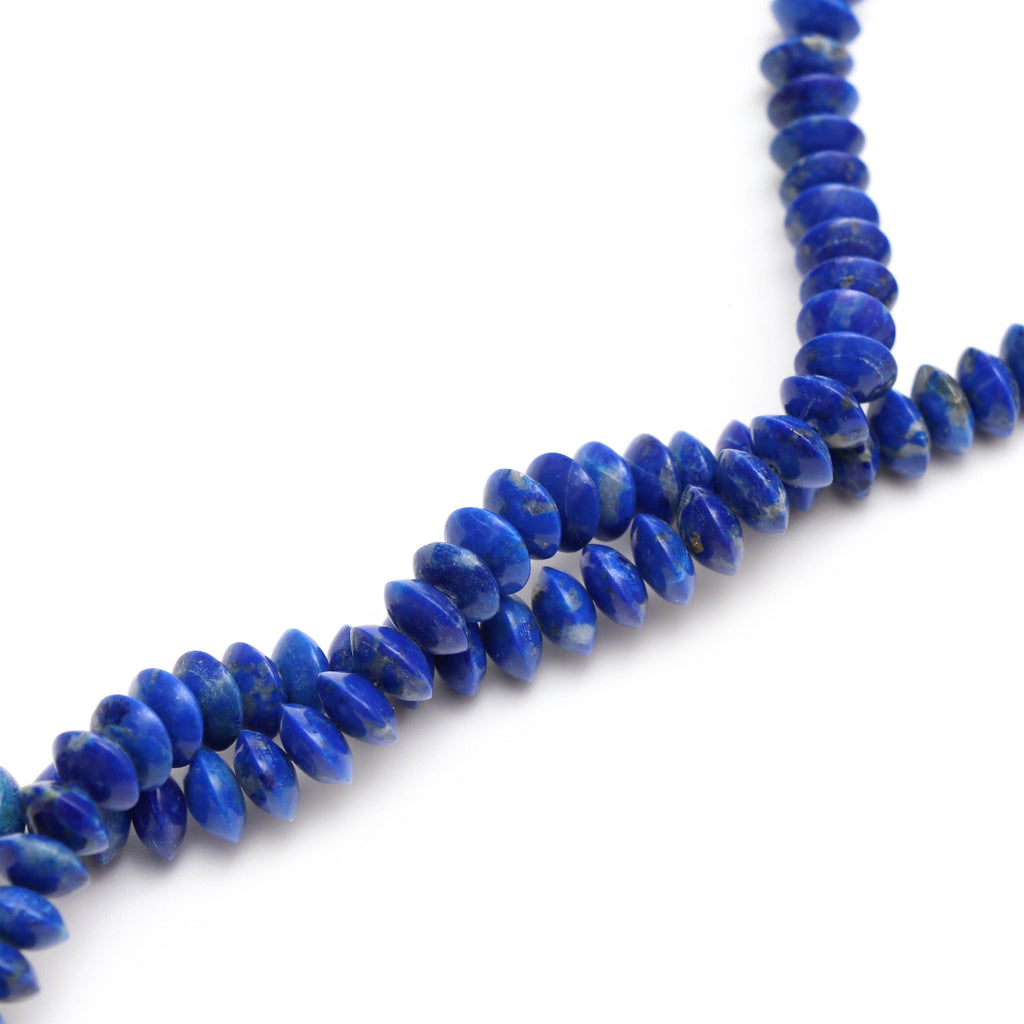 Natural Lapis Lazuli Smooth Saucer Beads | Lapis Smooth Necklace | 8 mm | 18 Inch | Price Per Strand - National Facets, Gemstone Manufacturer, Natural Gemstones, Gemstone Beads