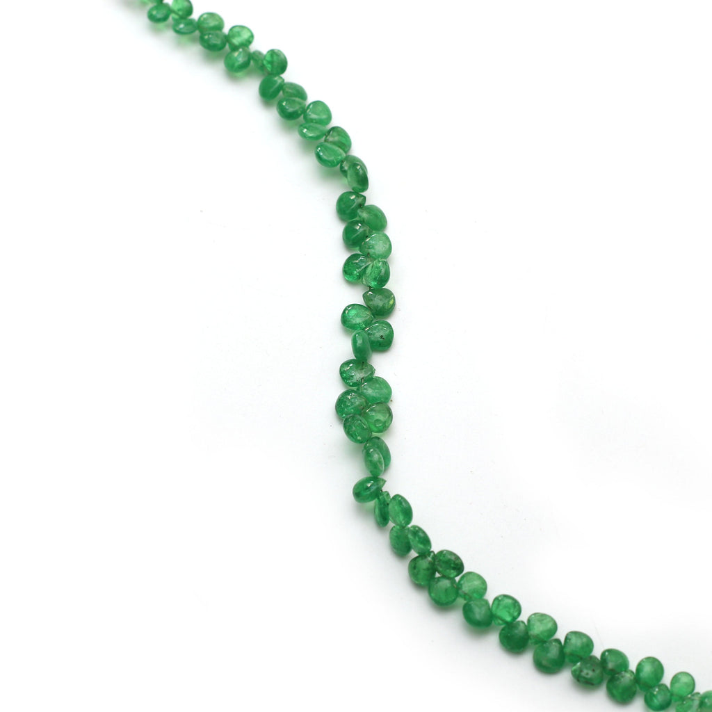 Tsavorite Smooth Heart Beads, 3.5x4.5 mm to 5x5 mm - Tsavorite Gemstone, Tsavorite Heart- Gem Quality , 7 Inch Full Strand, Price Per Strand - National Facets, Gemstone Manufacturer, Natural Gemstones, Gemstone Beads