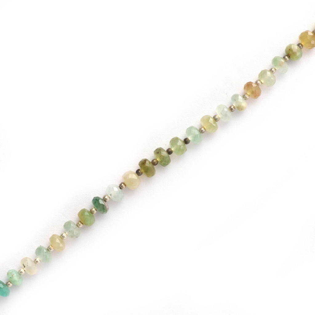 Aqua Chalcedony Faceted Beads, Chalcedony Beads, - 5.5mm to 6.5 mm - Aqua Chalcedony - Gem Quality ,8 Inch Full Strand, Price Per Strand - National Facets, Gemstone Manufacturer, Natural Gemstones, Gemstone Beads