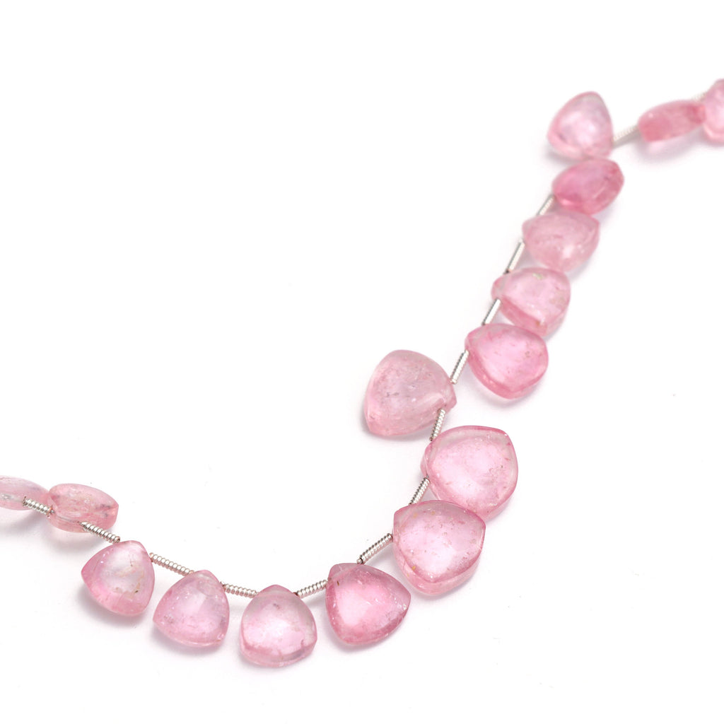 Natural Pink Burmese Tourmaline Smooth Heart Beads | Unique Pink Tourmaline Beads | 7x7 mm to 12x12 mm | 8 Inch | Price Per Strand - National Facets, Gemstone Manufacturer, Natural Gemstones, Gemstone Beads