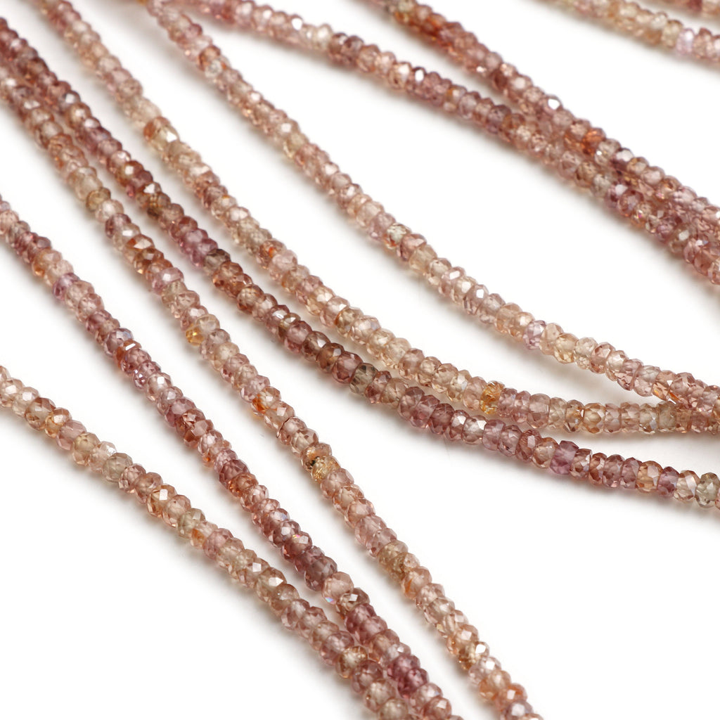 Natural Golden Zircon Faceted Roundelle Beads | Zircon Necklace | 3 mm to 5 mm | 8 Inch/ 16 Inch/ 18 Inch Full Strand | Price Per Strand - National Facets, Gemstone Manufacturer, Natural Gemstones, Gemstone Beads