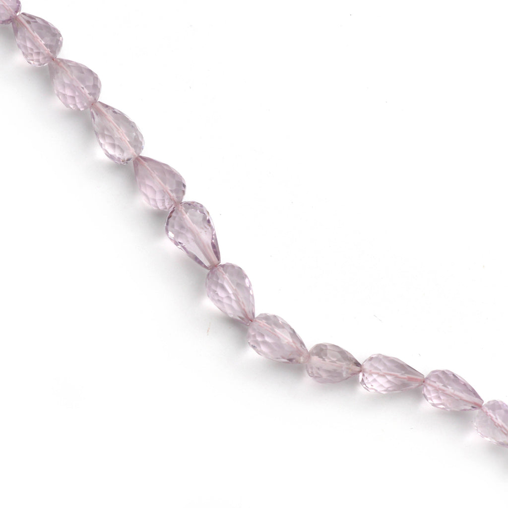 Amethyst Faceted Drops Beads - 5x8 mm to 7.5x12 mm - Amethyst Drops - Gem Quality , 8 Inch/ 20 Cm Full Strand, Price Per Strand - National Facets, Gemstone Manufacturer, Natural Gemstones, Gemstone Beads