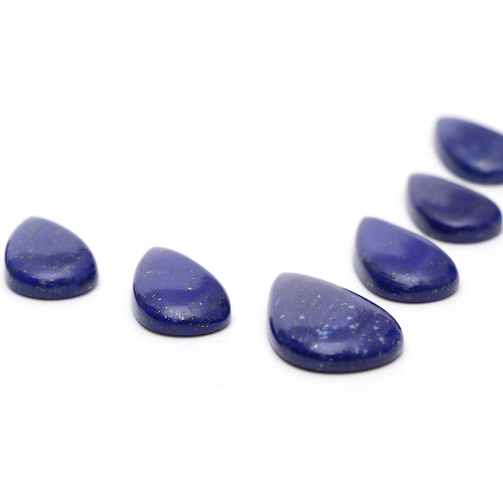 AAA Quality Natural Lapis Smooth Pear Cabochon Gemstone | 13x22 mm to 18x31 mm | Gemstone Cabochon | Set of 7 Pieces - National Facets, Gemstone Manufacturer, Natural Gemstones, Gemstone Beads