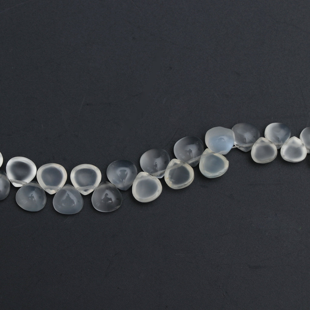White Moonstone Heart Smooth Beads, 5x5 mm to 6x6 mm -White Moonstone Cabs - Gem Quality , 8 Inch/ 20 Cm Full Strand, Price Per Strand - National Facets, Gemstone Manufacturer, Natural Gemstones, Gemstone Beads