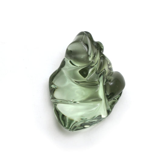 Natural Green Amethyst Smooth Organic Tumble Loose Gemstone, 34x36 mm, Amethyst Jewelry Making Gemstone, 1 Piece