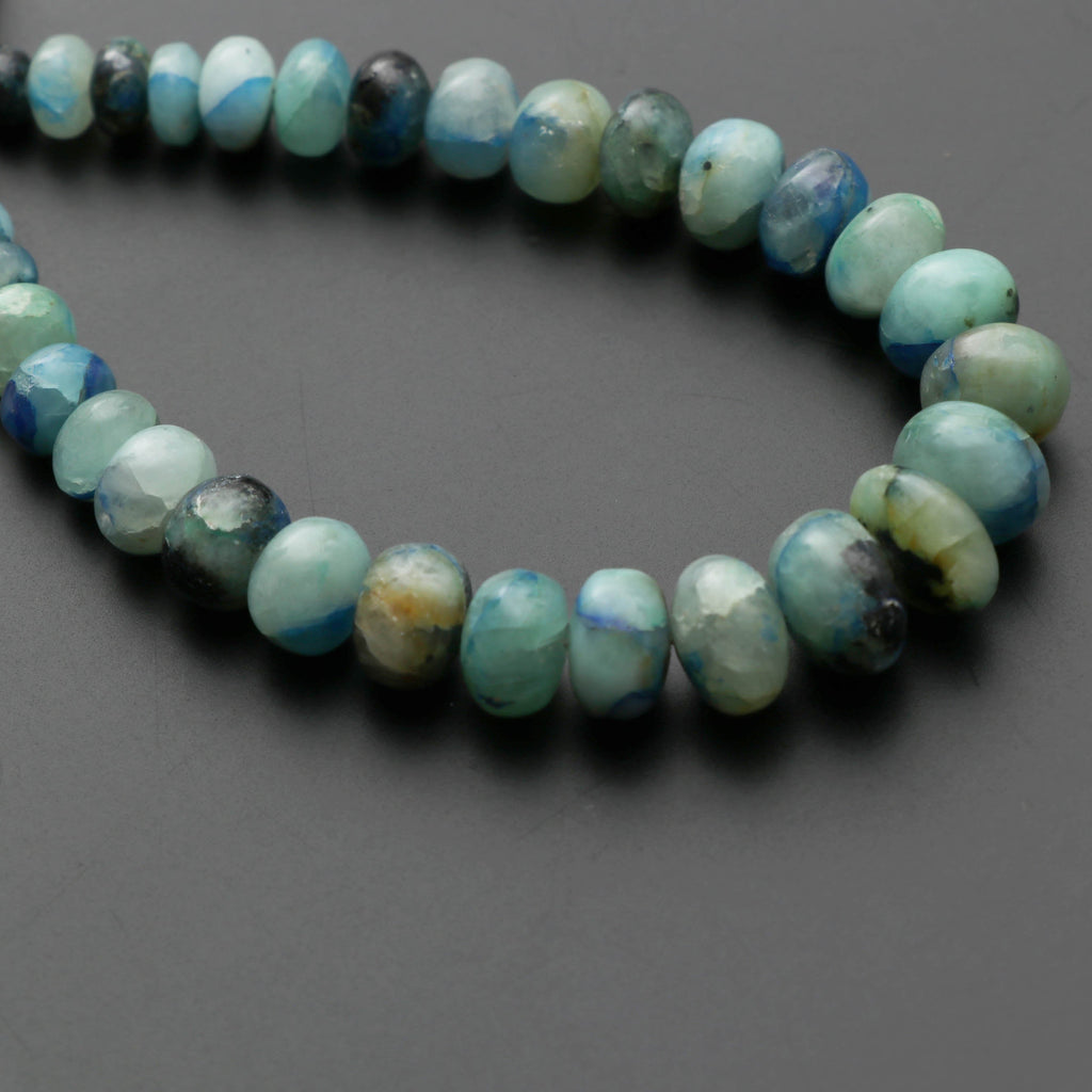 Azurite Feldspar Smooth Roundel Beads, Azurite Beads - 5mm to 10mm - Feldspar Azurite - Gem Quality, 6.5 Inch, Price Per Strand - National Facets, Gemstone Manufacturer, Natural Gemstones, Gemstone Beads