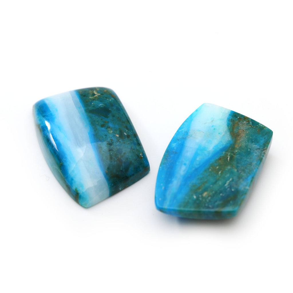 Natural Opalina Smooth Organic Shape Loose Gemstone - 18x28 mm - Opalina Smooth Cabochon Gemstone, Pair (2 Pieces) - National Facets, Gemstone Manufacturer, Natural Gemstones, Gemstone Beads